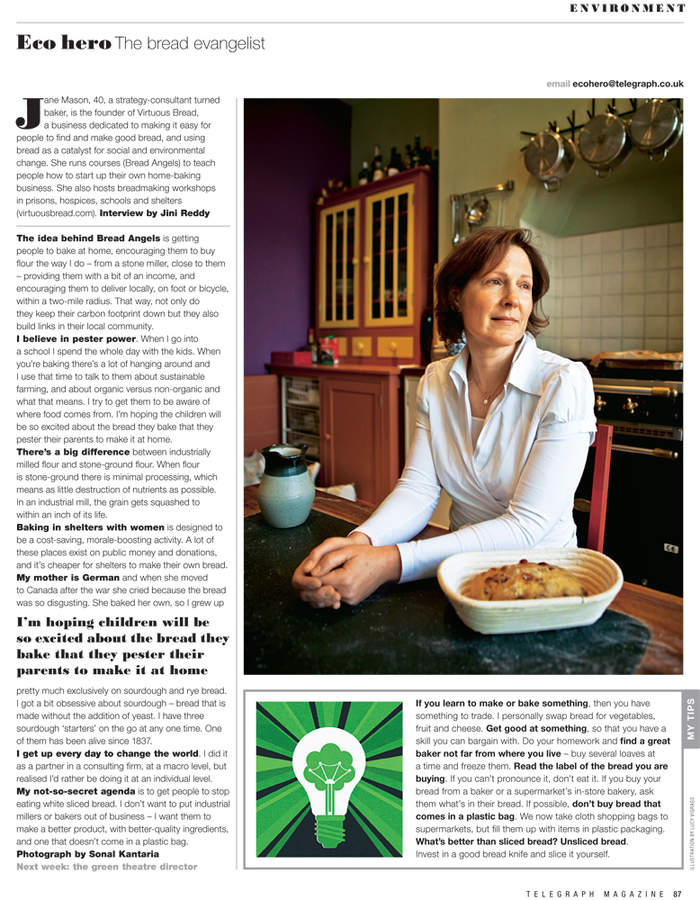 Jane Mason publication and tearsheet from the Telegraph Magazine, UK, 2010 by Sonal Kantaria.